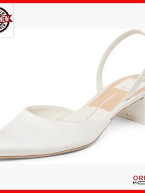 Pointed Toe Block Heel Pumps, Canvas Slip-On Party Heels